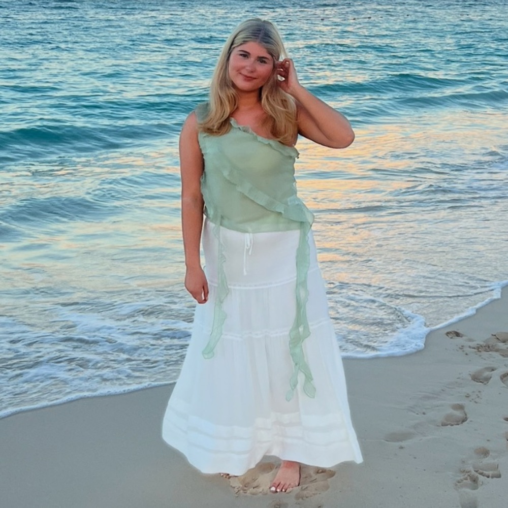 Peppermayo Flowy Sage Green Top